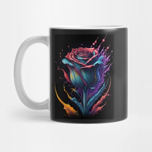 Splash Art of Beautiful Multi-color Rose Mug